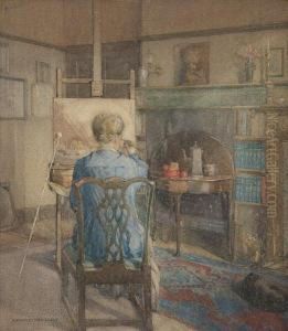 Maggie Hamilton Painting In Her Studio