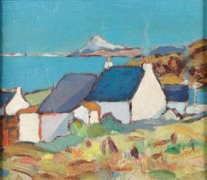 Cottages Overlooking A Bay by Hugh Paton