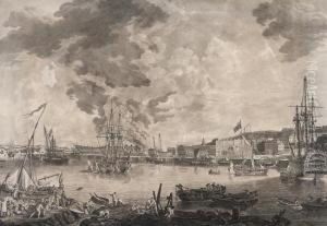 View Of The Royal Dock Yard At Chatham by Richard Paton
