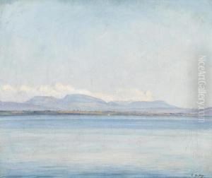 Seelandschaft Mit Gebirgskette. by Emile Patru