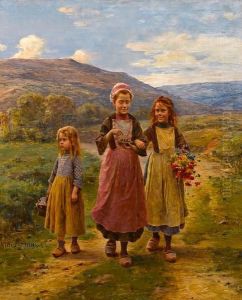 Children On A Country Road by Cesar Pattein