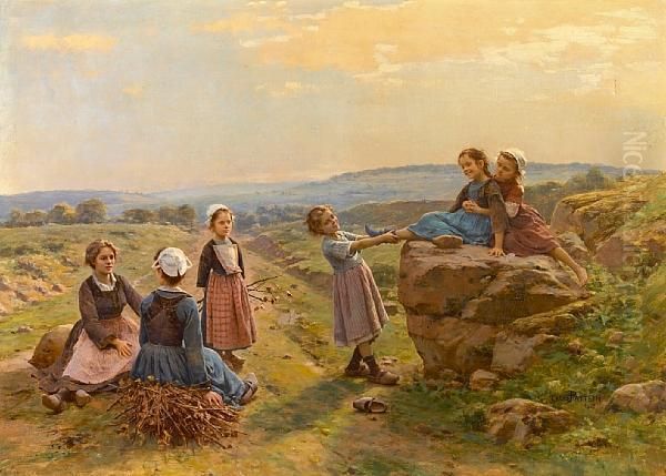 Breton Children At Play - view 1