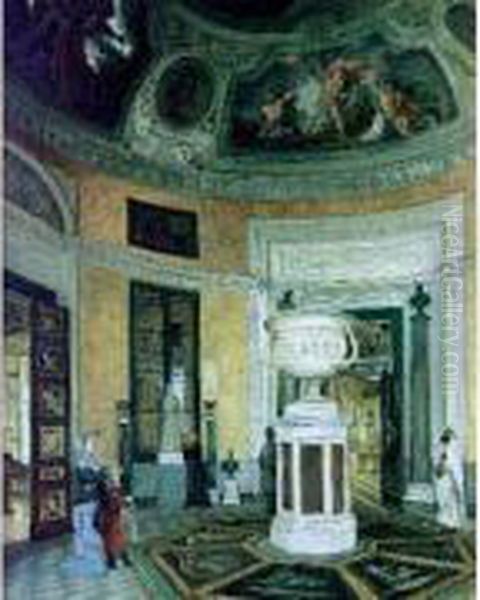 La Salle Ronde A L'entree De La Galerie D'apollon Au Louvre - view 1