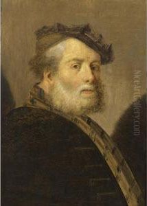 A Bearded Old Man, Bust Length, Wearing A Brown Cap;
 A Bearded Old Man, Bust Length, 
En Profile
, Wearing A Blue Cap by Christoph Paudiss
