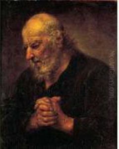 Portrait D'un Vieil Homme En Priere by Christoph Paudiss