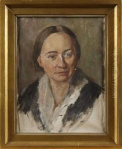 Portratt Av Forfattarinnan Ellen Key by Hanna (nee Hirsch) Pauli