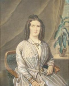 Elegante Dame Auf Biedermeier-stuhl by Fritz Paulsen
