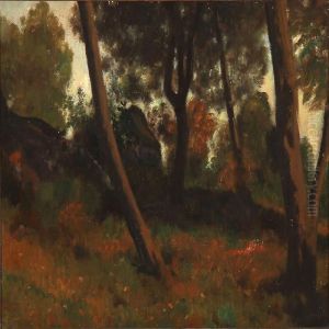 Forest Scene On Bornholm Island, Denmark by Julius Paulsen