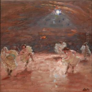 Can-can Dancers In Paris by Julius Paulsen