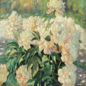 Garden Scenery With Peonies by Sophus Paulsen