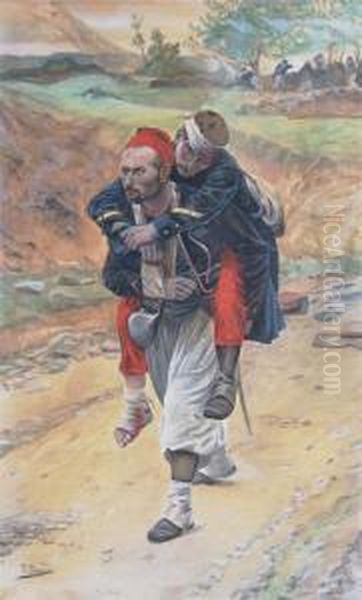 Turkish Soldier Carrying Comrad - view 1