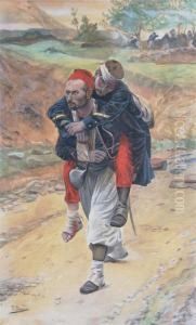 Turkish Soldier Carrying Comrad by Richard Paulson