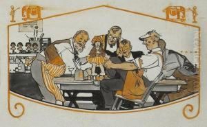 Amused Dollmakers In Shop. by Herbert Andrew Paus