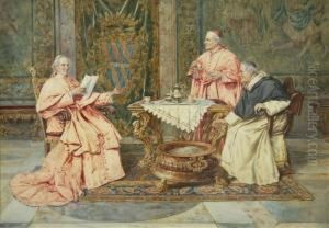 Meeting Of The Cardinals by Paolino Pavesi