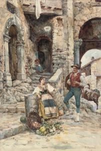 The Vegetable Seller by Paolino Pavesi