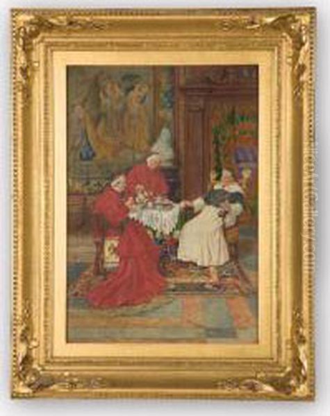Scene Of Cardinals Having Tea - view 1