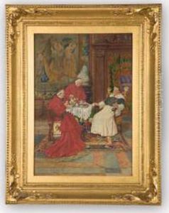 Scene Of Cardinals Having Tea by Pietro Pavesi