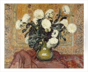 Fleurs Blanches Dans Un Vase by Louis Claude Paviot