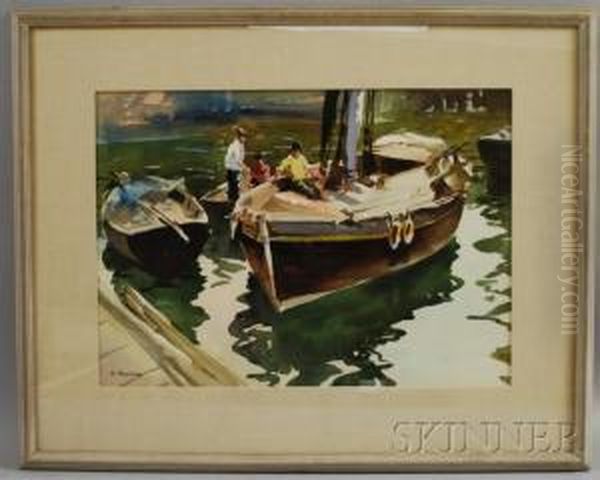 Spring Thaw 
/boston Common, Boats Atdock - view 1