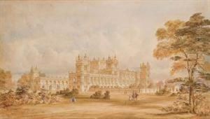 Vue Des Facade Ouest Et Sud Du Chateau De Ferrieres by Joseph Paxton