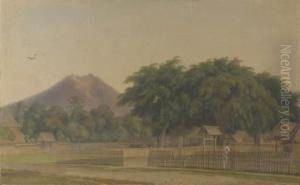 The Market Place Of Banyuwangi, East Java, With The Idjen Mountainsbeyond by Antoine A.J. Payen