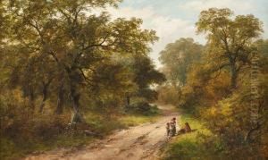 Rastende Gruppe Auf Einem Waldweg by David Payne