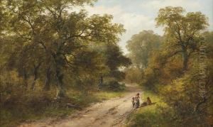 Rastende Gruppe An Waldweg by David Payne
