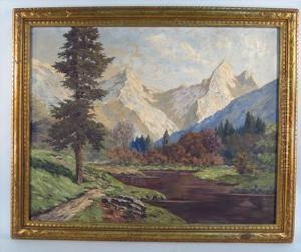 Mountain Landscape With River - view 1