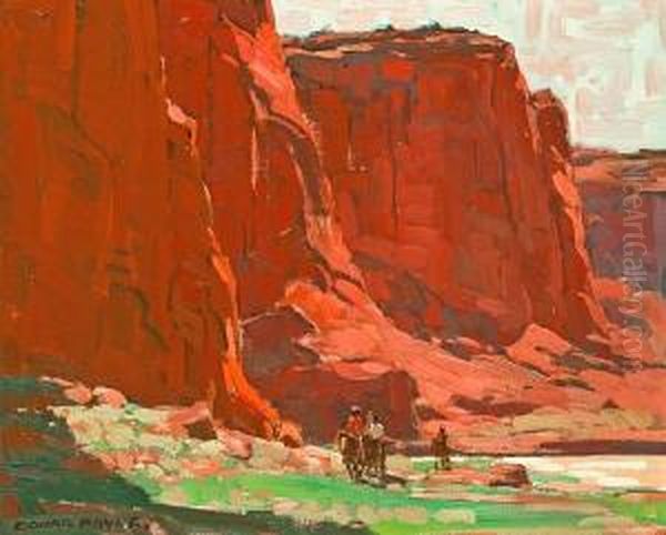 Riders Passing Through, Canyon De Chelly, Arizona by Edgar Alwin Payne