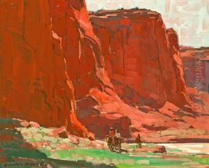 Riders Passing Through, Canyon De Chelly, Arizona by Edgar Alwin Payne