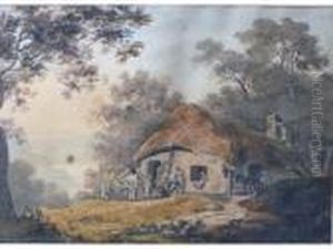 Figures By A Cottage by William Payne