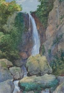 Wairoa Falls Tarawera by Edward William Payton