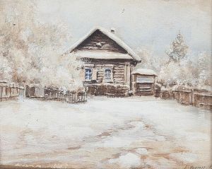 Bauerngehoft Im Winter by Vladimir Nikolaewitsch Pchelin