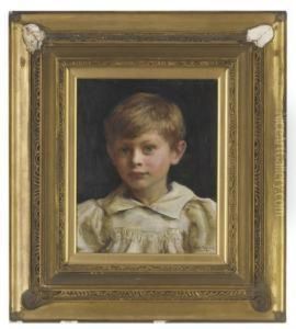 Portrait Of Roderick Peter George Denman (b.1894) As A Boy by Ralph Peacock