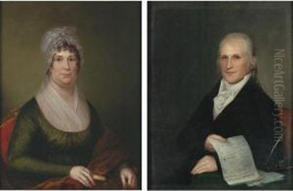 Mr. And Mrs. Zachariah Poulson Of Philadelphia; A Pair Ofportraits - view 1