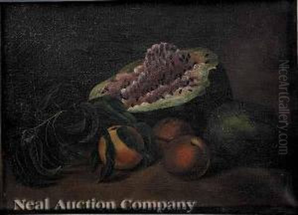 Still Lifewith Watermelon, Peaches, And A Pear - view 1