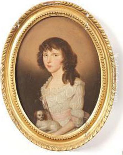 Portrait Of A Lady With A Spaniel - view 1