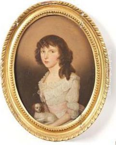 Portrait Of A Lady With A Spaniel