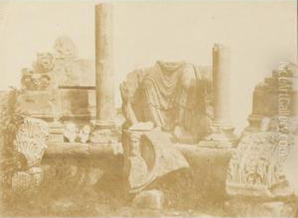 Italie, Quatre Etudes D'architecture Et De Sculpture, Vers 1850 /reproduction D'une Gravure De Peter Von Cornelius, Annees1850 - view 1