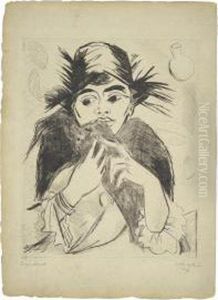 Frau Mit Pelz by Hermann Max Pechstein