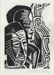 Zwei Kopfe by Hermann Max Pechstein
