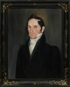 Portrait Of Hiram Augusta Adams by Sheldon Peck