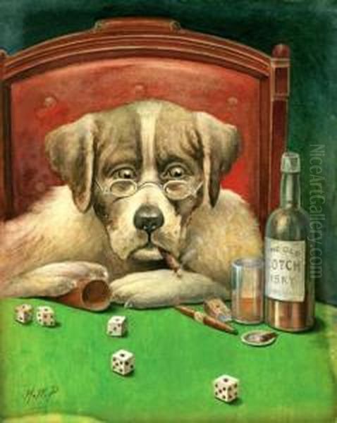 Judge St. Bernard Playing Dice - view 1