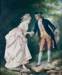 Le Passage Du Ruisseau by Charles Francois Pecrus