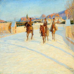 Southern Landscape With Riders On Mules Southern Landscape With Riders On Mules