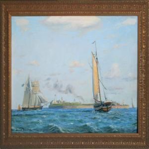 Trekroner With The Entrance To Copenhagen Harbour by Thorolf Pedersen