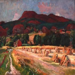 Harvest Landscape From Sweden by Viggo Christian Frederick Pedersen