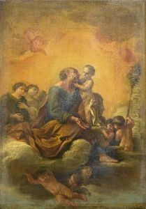 Saint Joseph And The Infant Christ Surrounded By Putti And Angels