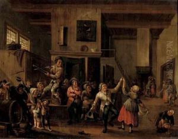 An Interior With Figures Dancing And Merry Making - view 1