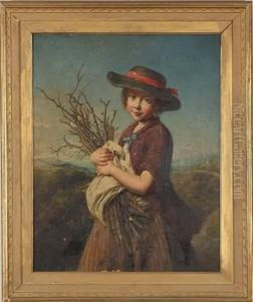 Portrait Of A Young Girl With Twigs - view 1